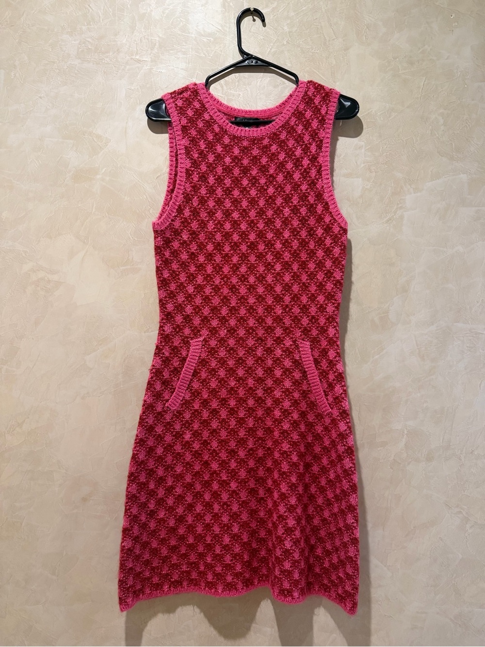 Sleeveless Pink Knit Dress Sz S